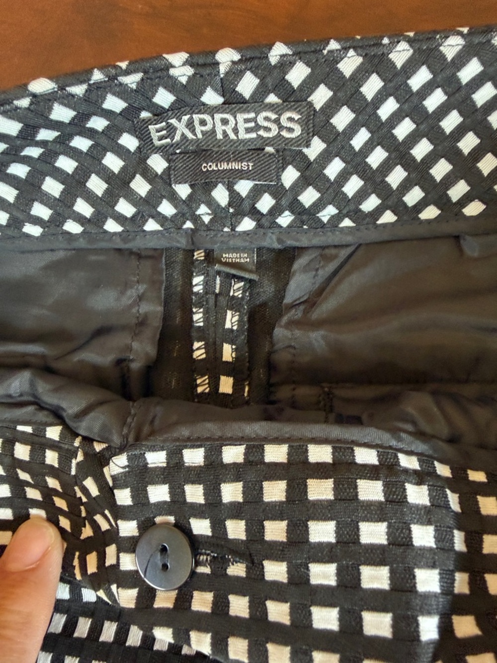Express Black and White Checkered Pants - Picture 2 of 8